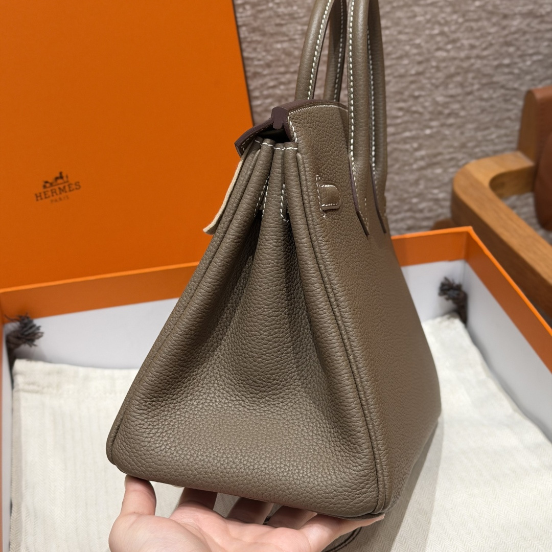 高仿Hermes*Birkin25系列H041344BO18大象灰牛皮金扣純手工