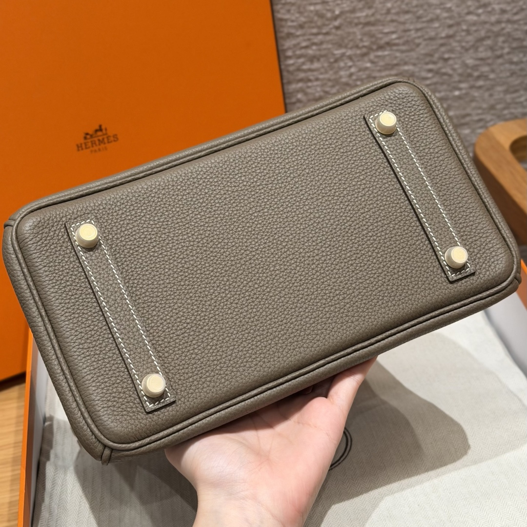 高仿Hermes*Birkin25系列H041344BO18大象灰牛皮金扣純手工