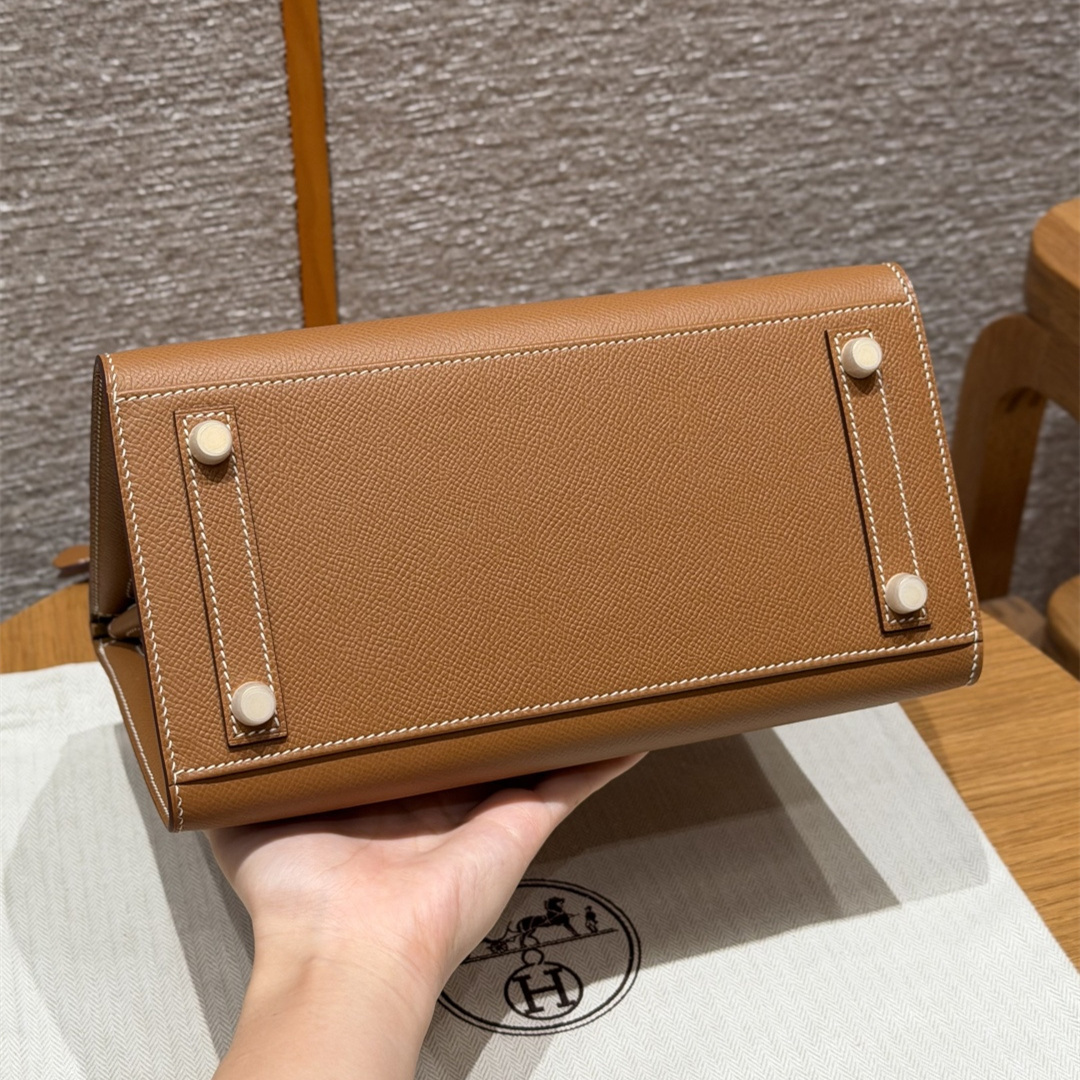 高仿Hermes*Birkin25系列H073178EP37金棕色牛皮金扣純手工