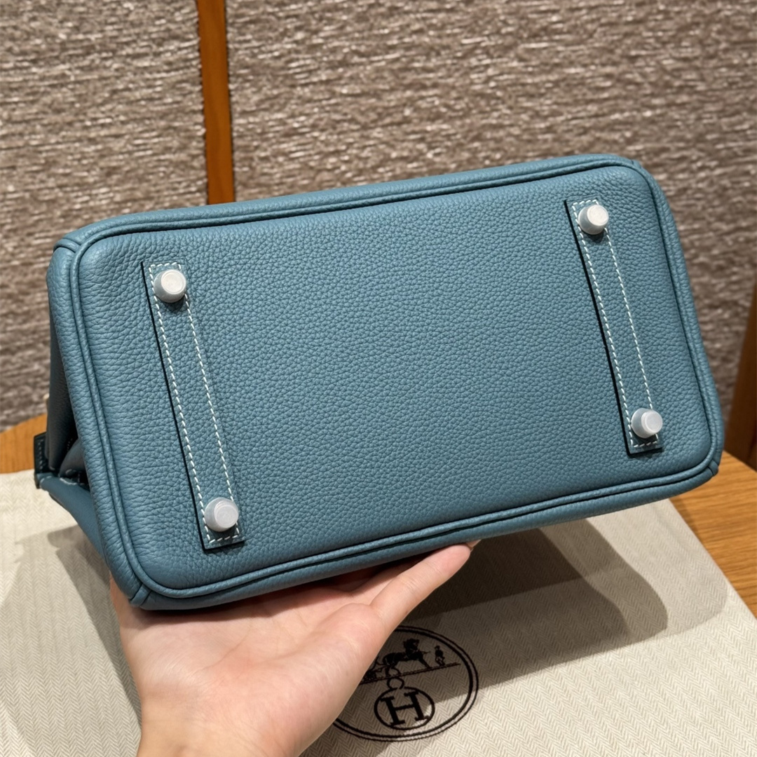 高仿Hermes*Birkin25系列H041344BO75牛仔藍牛皮銀扣純手工