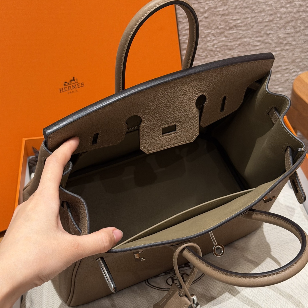 高仿Hermes*Birkin25系列H041344BODO威馬犬米色牛皮銀扣純手工