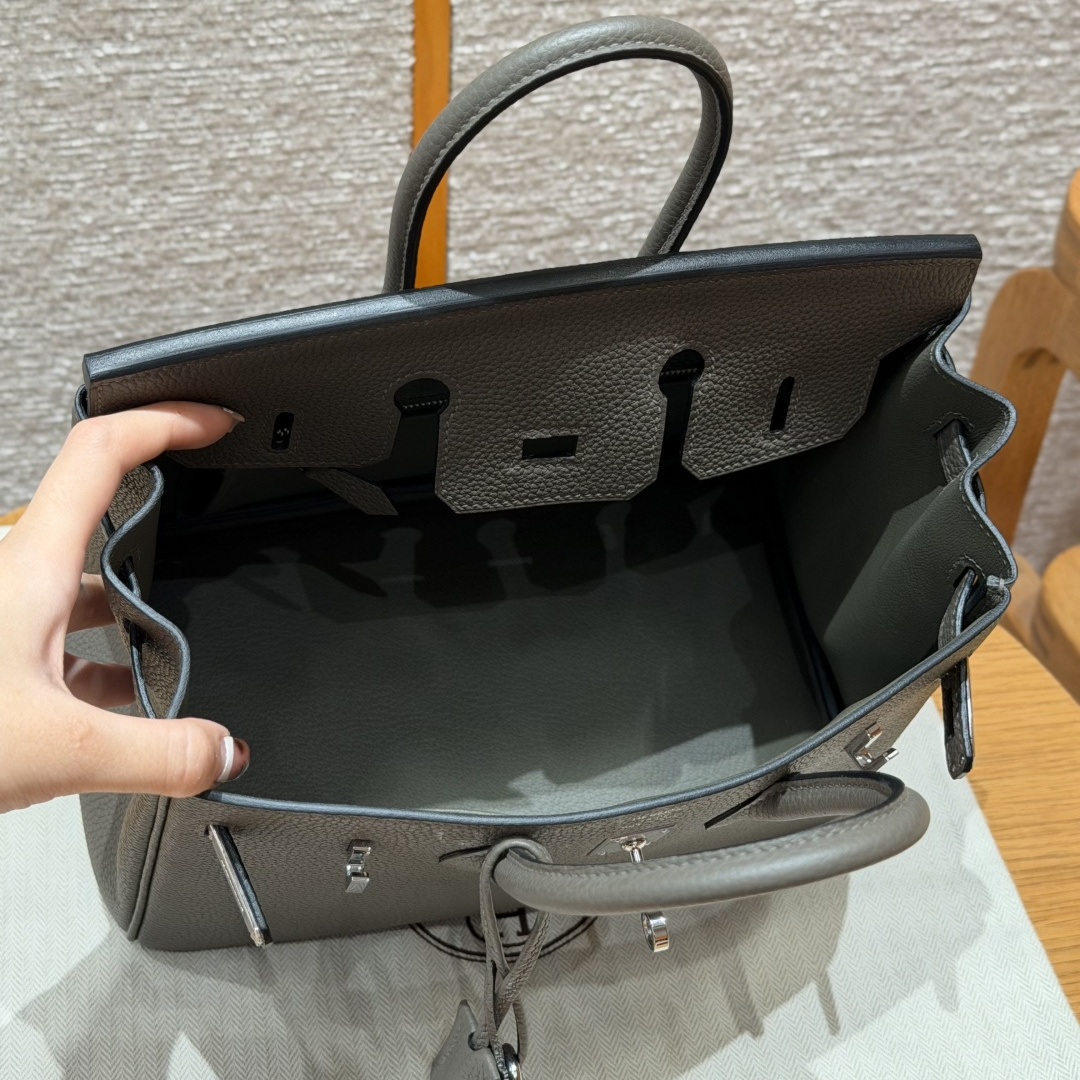 高仿Hermes*Birkin25系列H041344BO8F錫器灰牛皮銀扣純手工