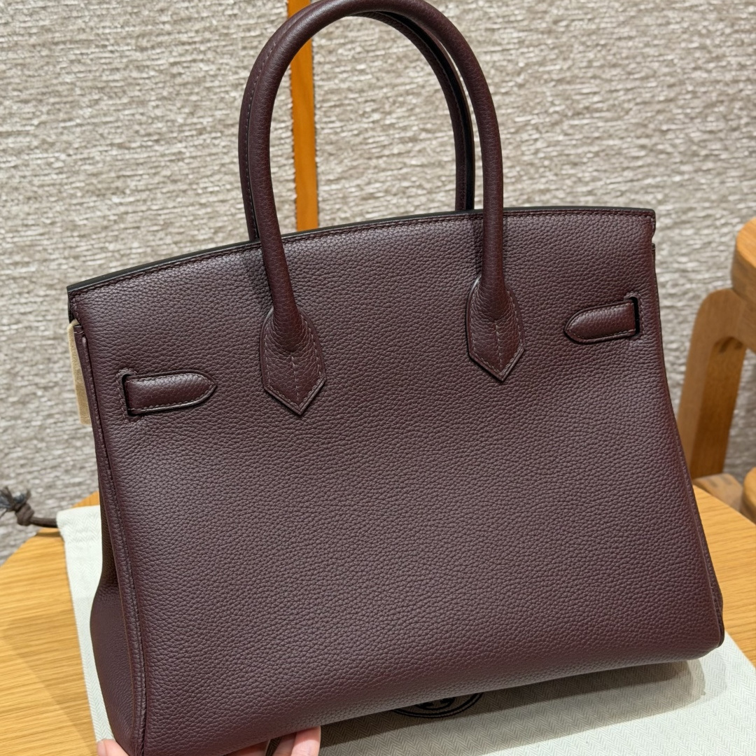 高仿Hermes*Birkin30系列H044897BOOG馬鞍紅牛皮銀扣純手工