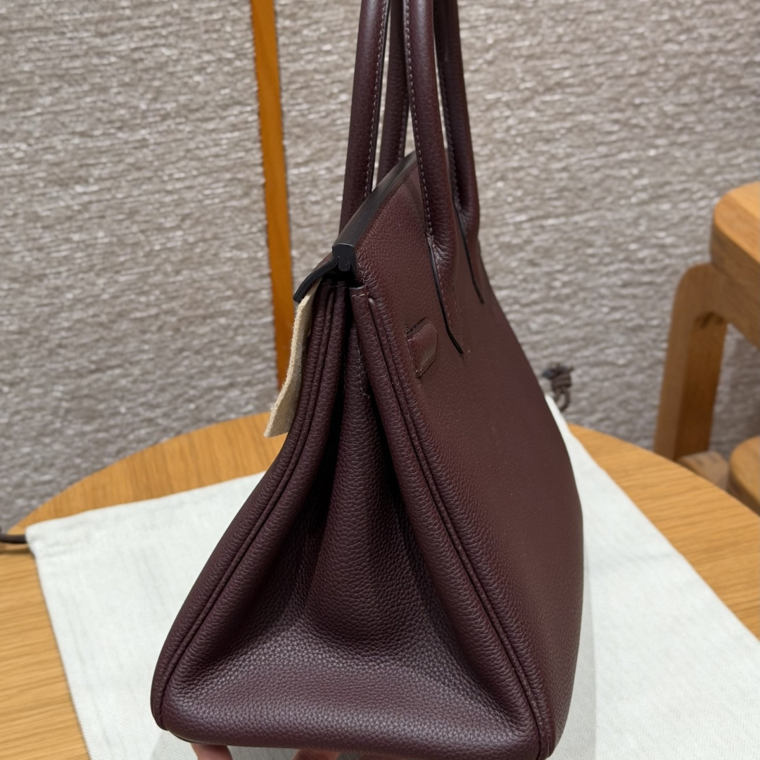 高仿Hermes*Birkin30系列H044897BOOG馬鞍紅牛皮銀扣純手工