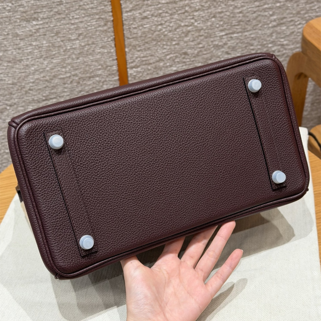 高仿Hermes*Birkin30系列H044897BOOG馬鞍紅牛皮銀扣純手工