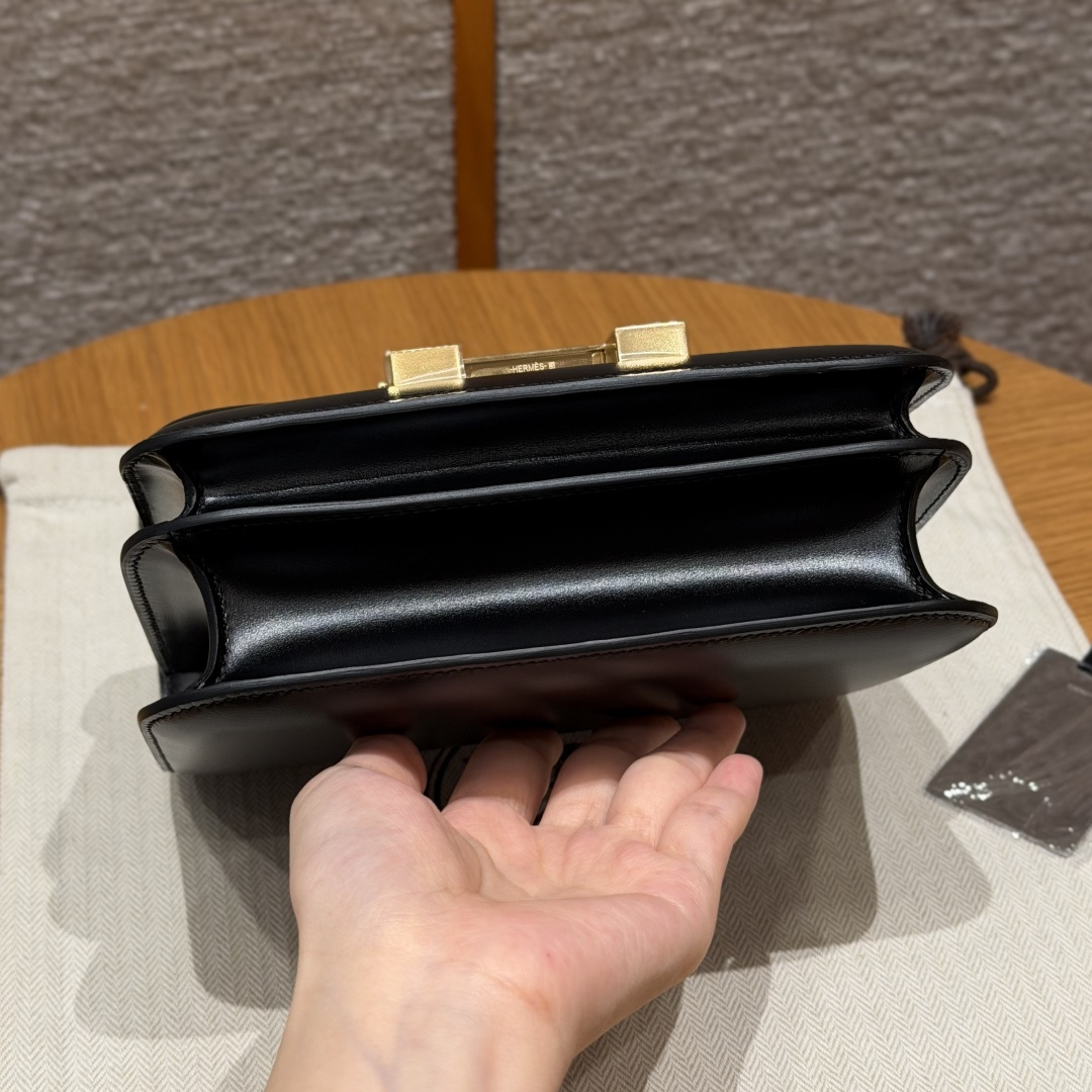 高仿Hermes*Constance19系列H080169BX80黑色牛皮金扣純手工