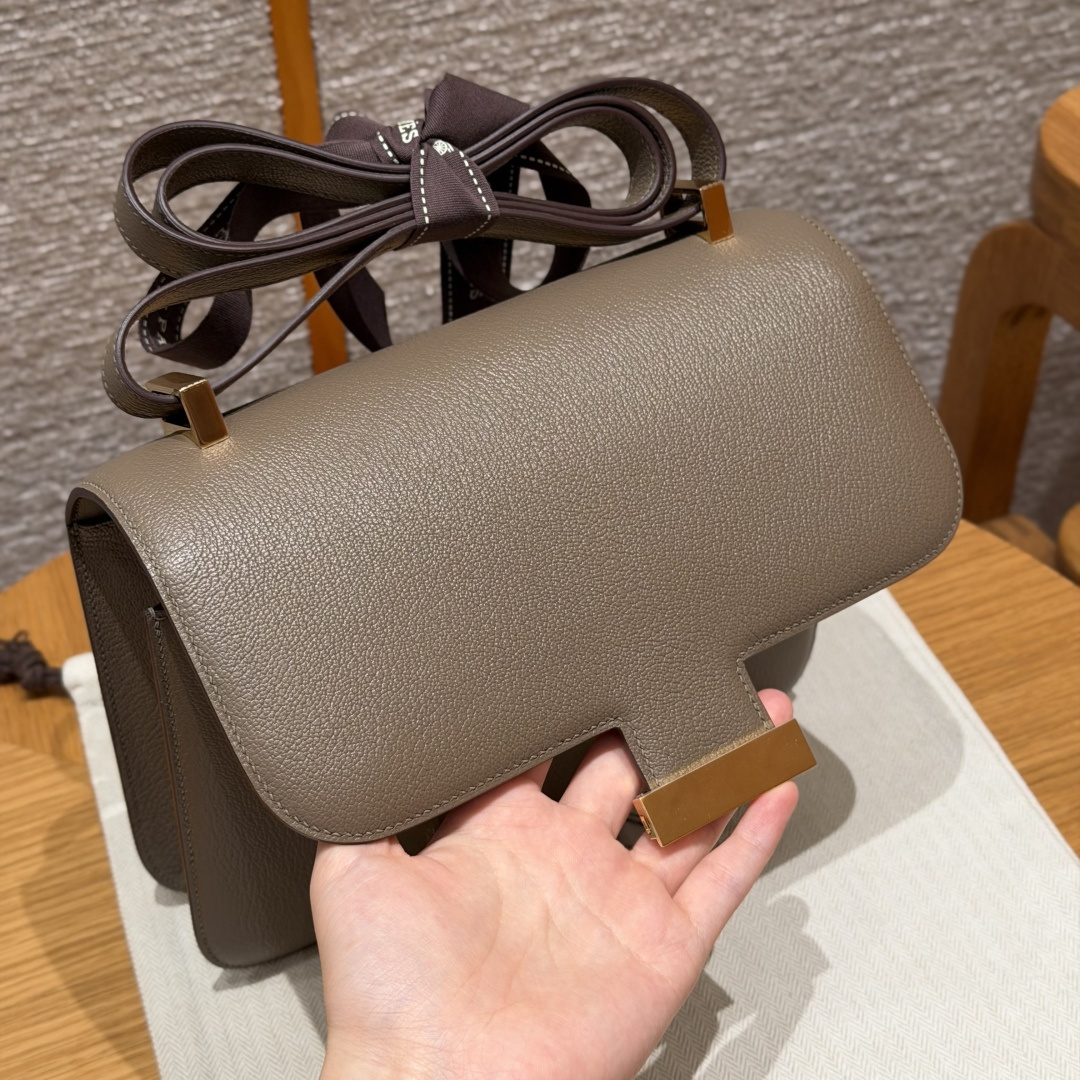 高仿Hermes*Constance24系列H080170CA18大象灰山羊皮金扣純手工