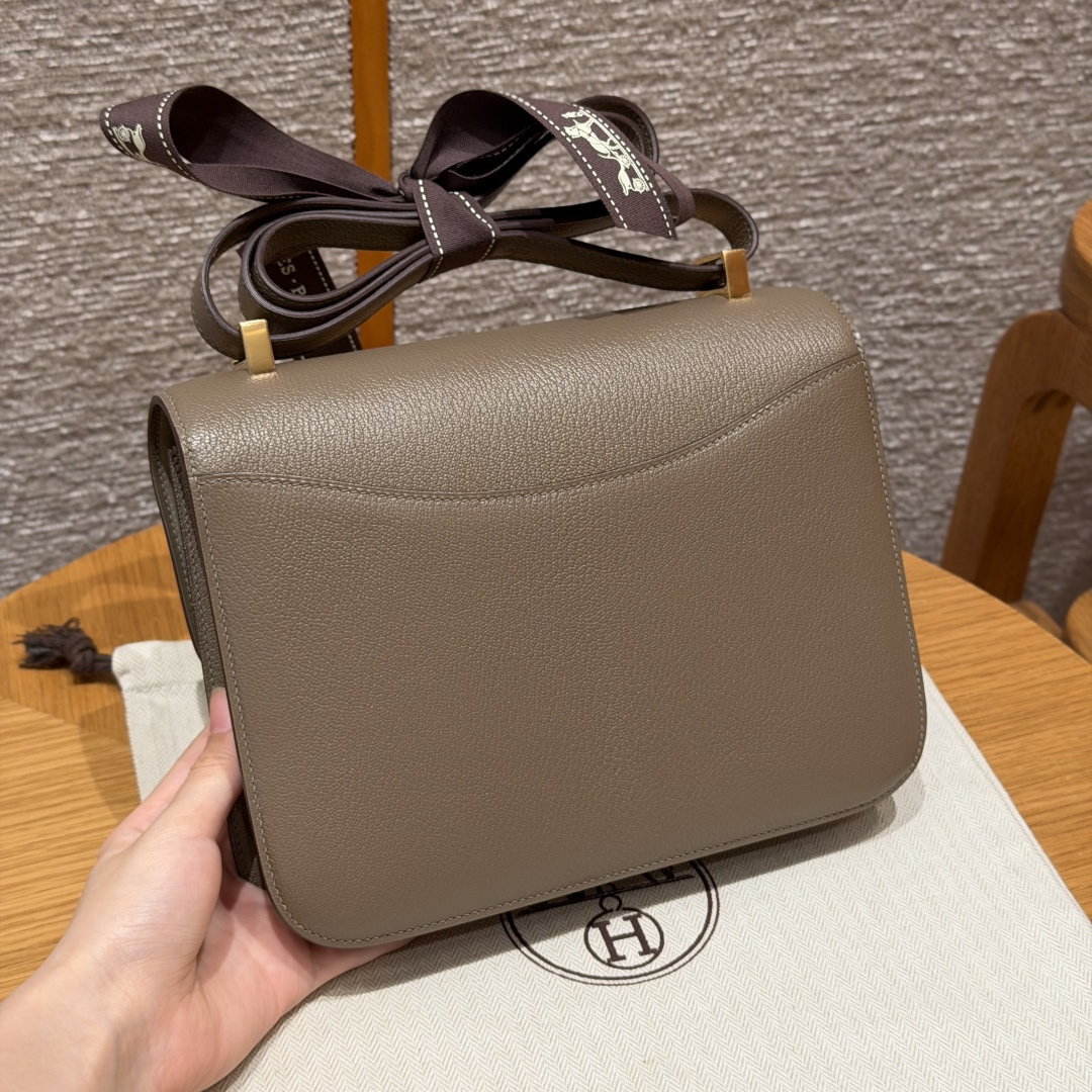 高仿Hermes*Constance24系列H080170CA18大象灰山羊皮金扣純手工