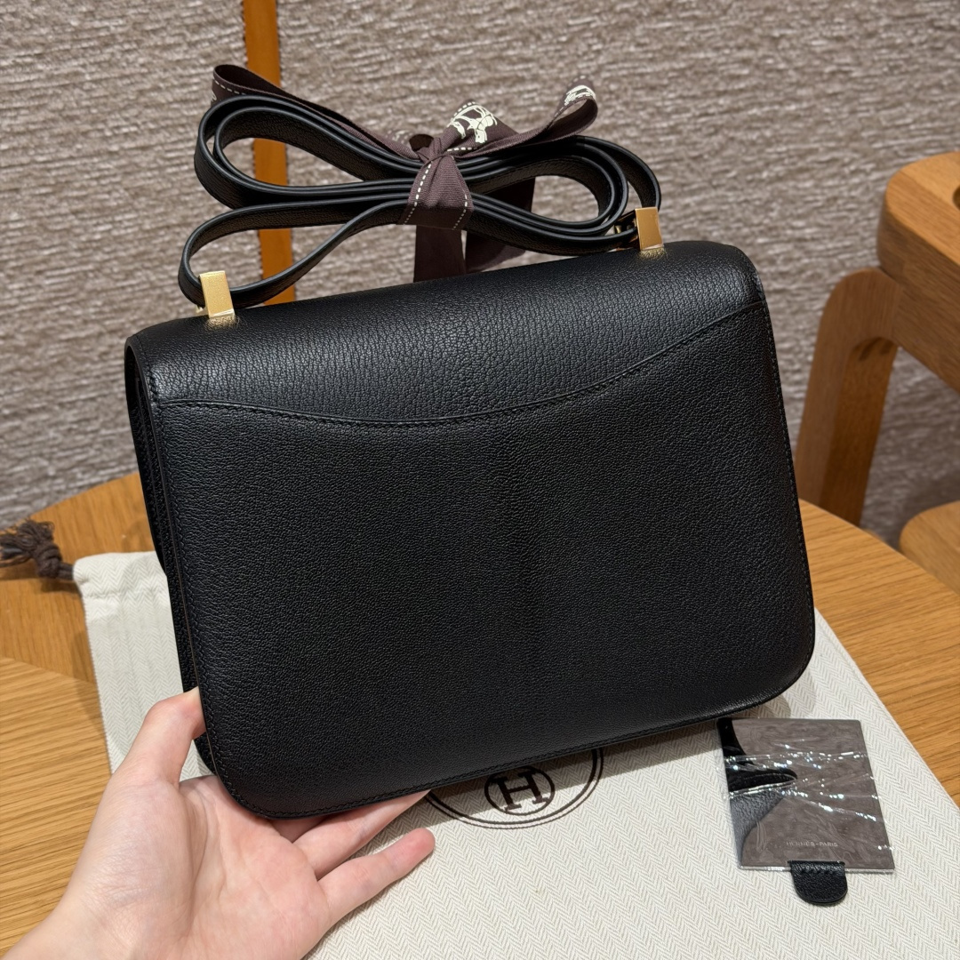 高仿Hermes*Constance24系列H080170CA89黑色山羊皮金扣純手工