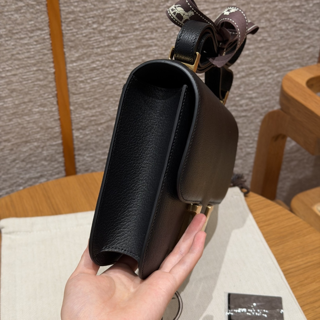 高仿Hermes*Constance24系列H080170CA89黑色山羊皮金扣純手工