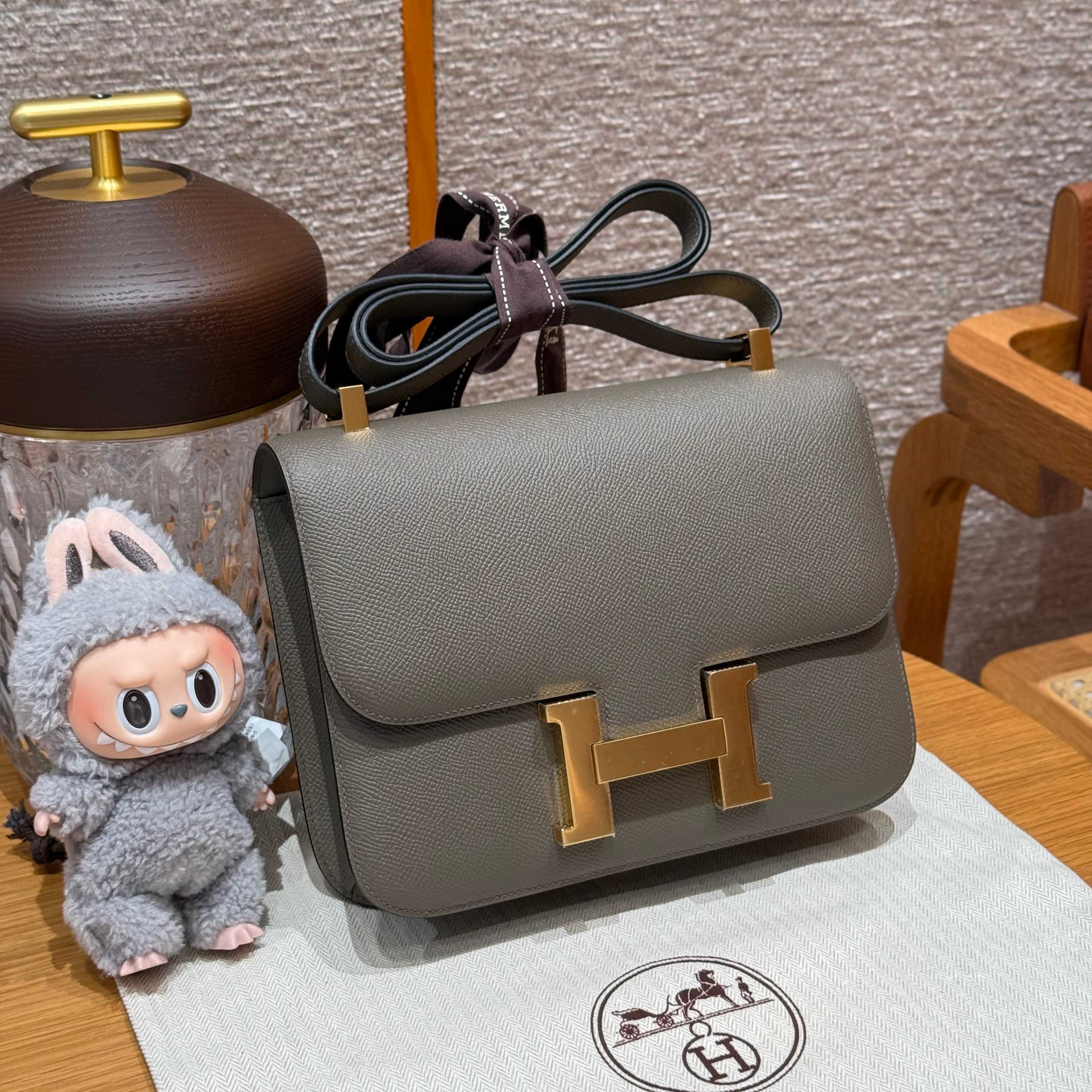 高仿Hermes*Constance24系列H080170EP8F錫器灰牛皮金扣純手工