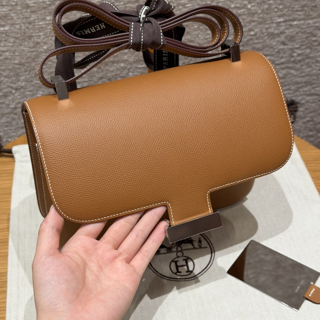 高仿Hermes*Constance24系列H080170EP37金棕色牛皮銀扣純手工