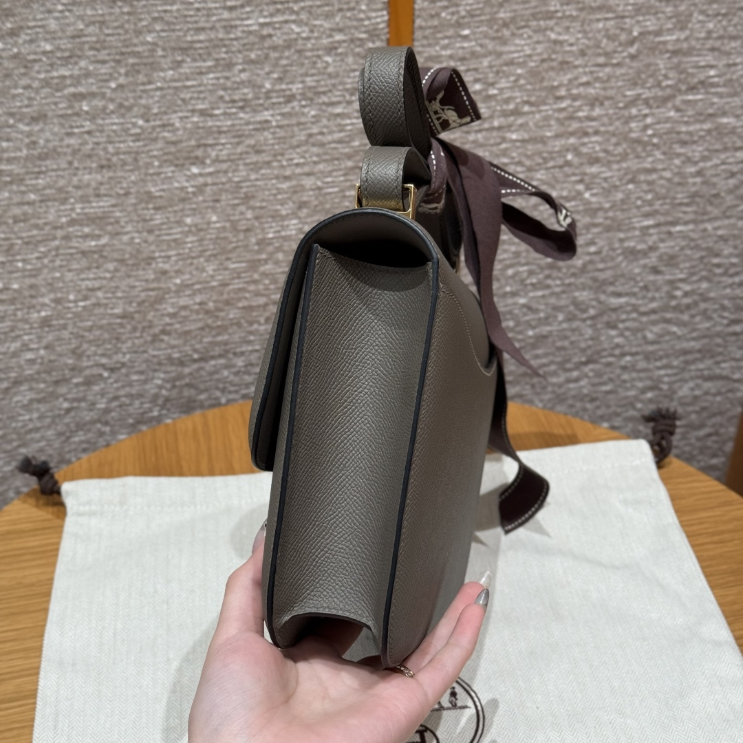 高仿Hermes*Constance24系列H080170EP8F錫器灰牛皮金扣純手工