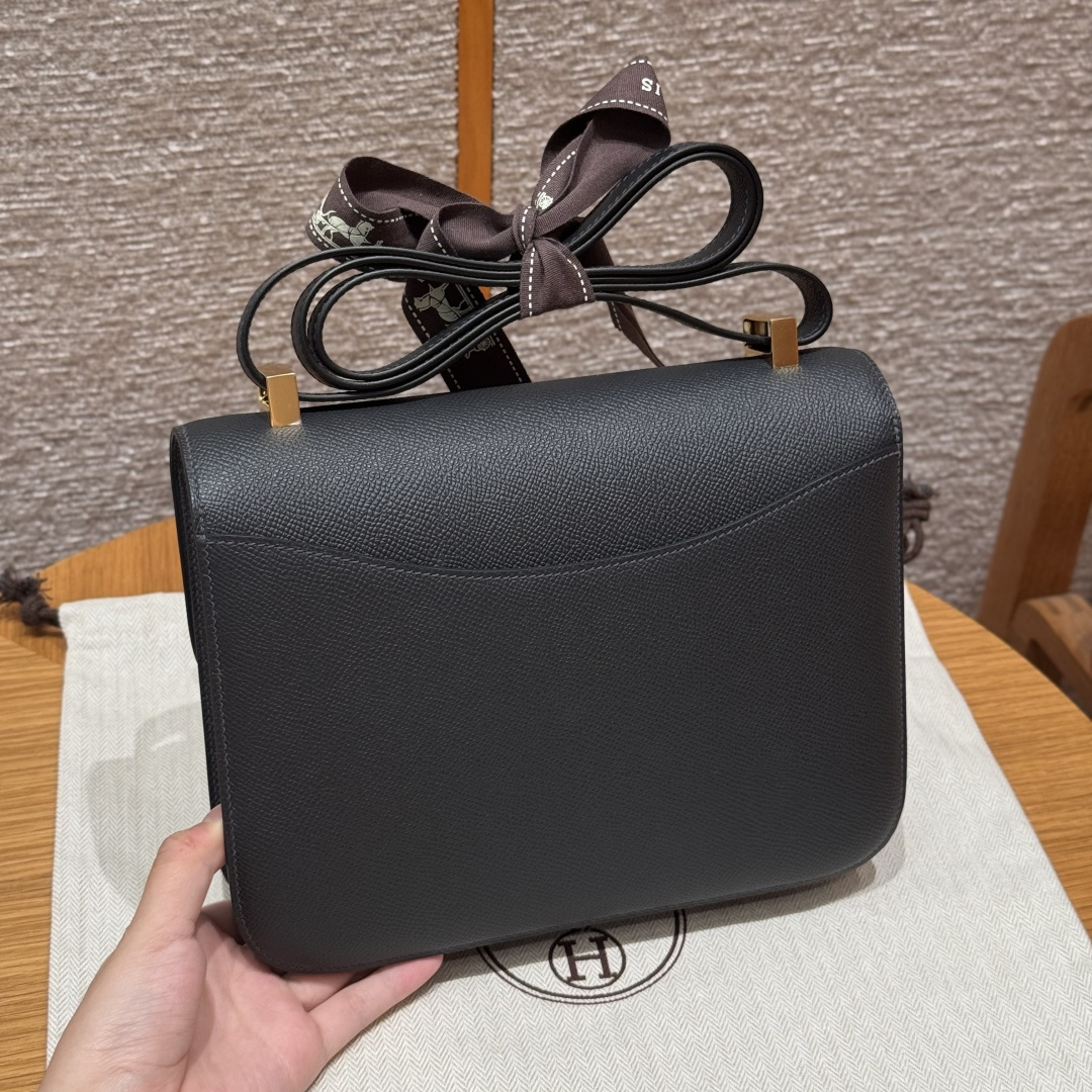 高仿Hermes*Constance24系列H080170EP89黑色牛皮金扣純手工