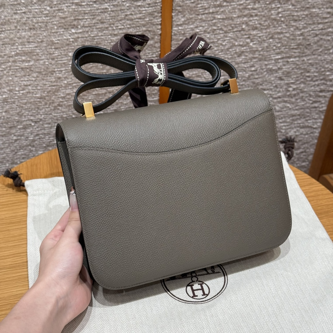 高仿Hermes*Constance24系列H080170EP8F錫器灰牛皮金扣純手工