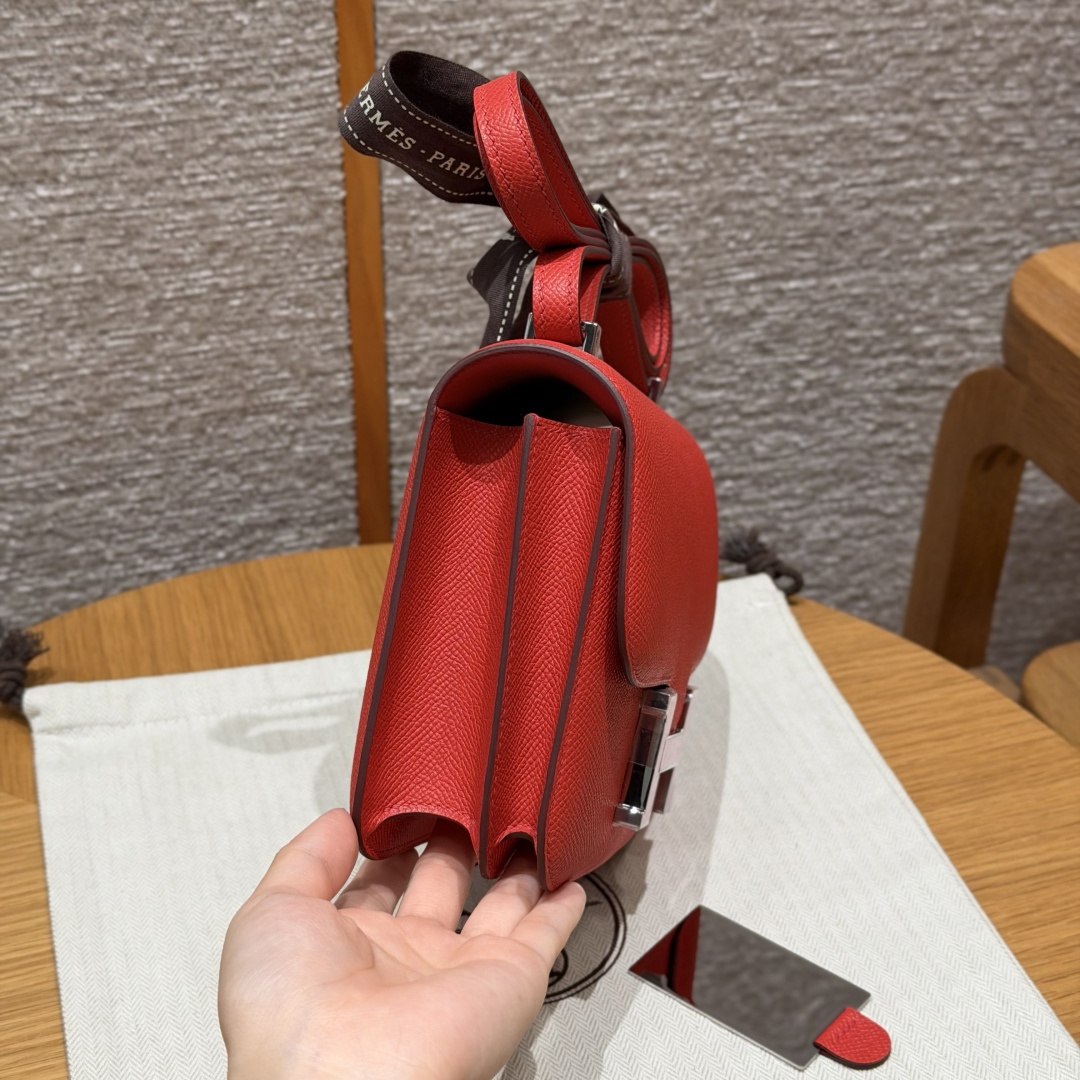 高仿Hermes*Constance19系列H080169EPS3心紅色牛皮粉扣純手工
