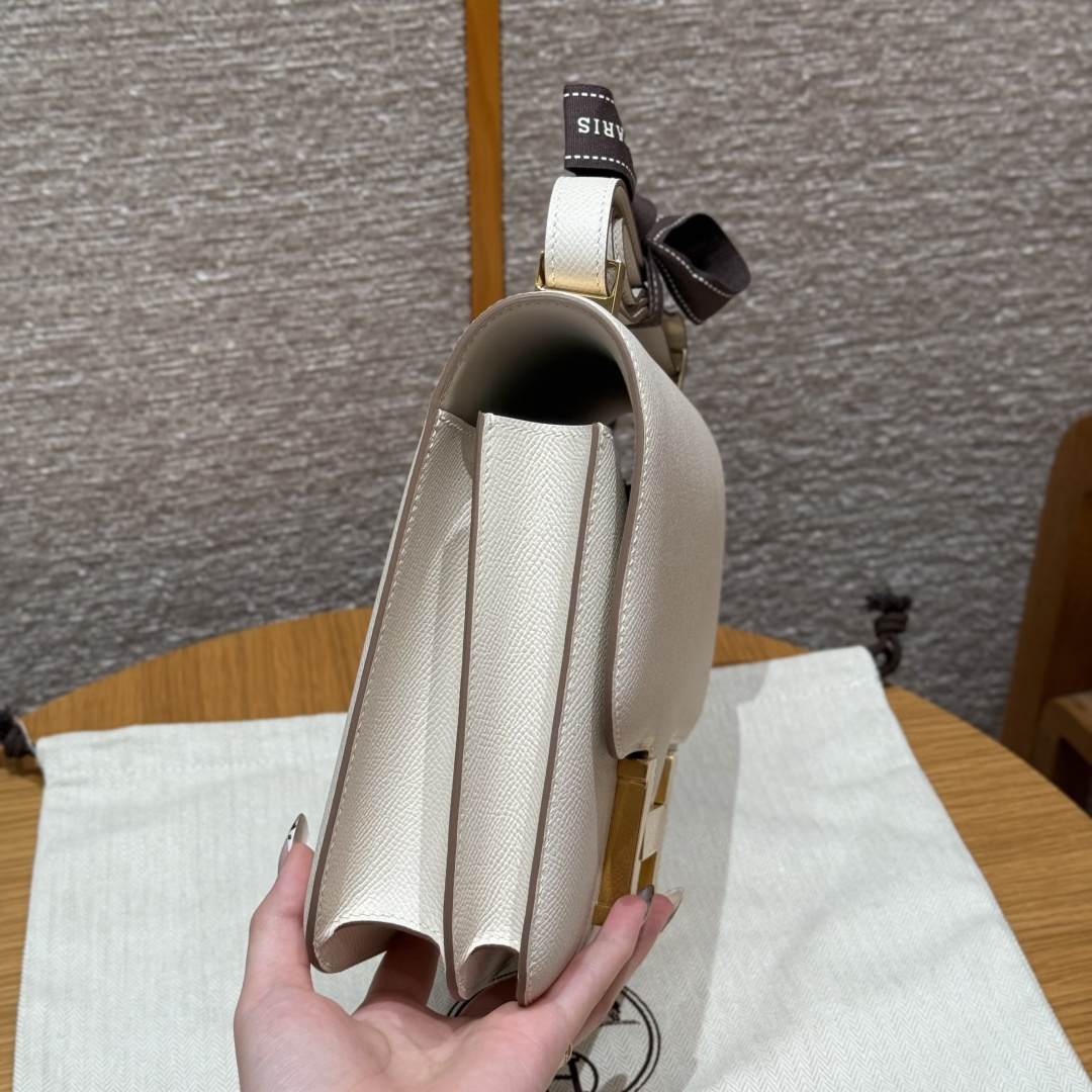 高仿Hermes*Constance24系列H080170EP10奶昔白牛皮金扣純手工