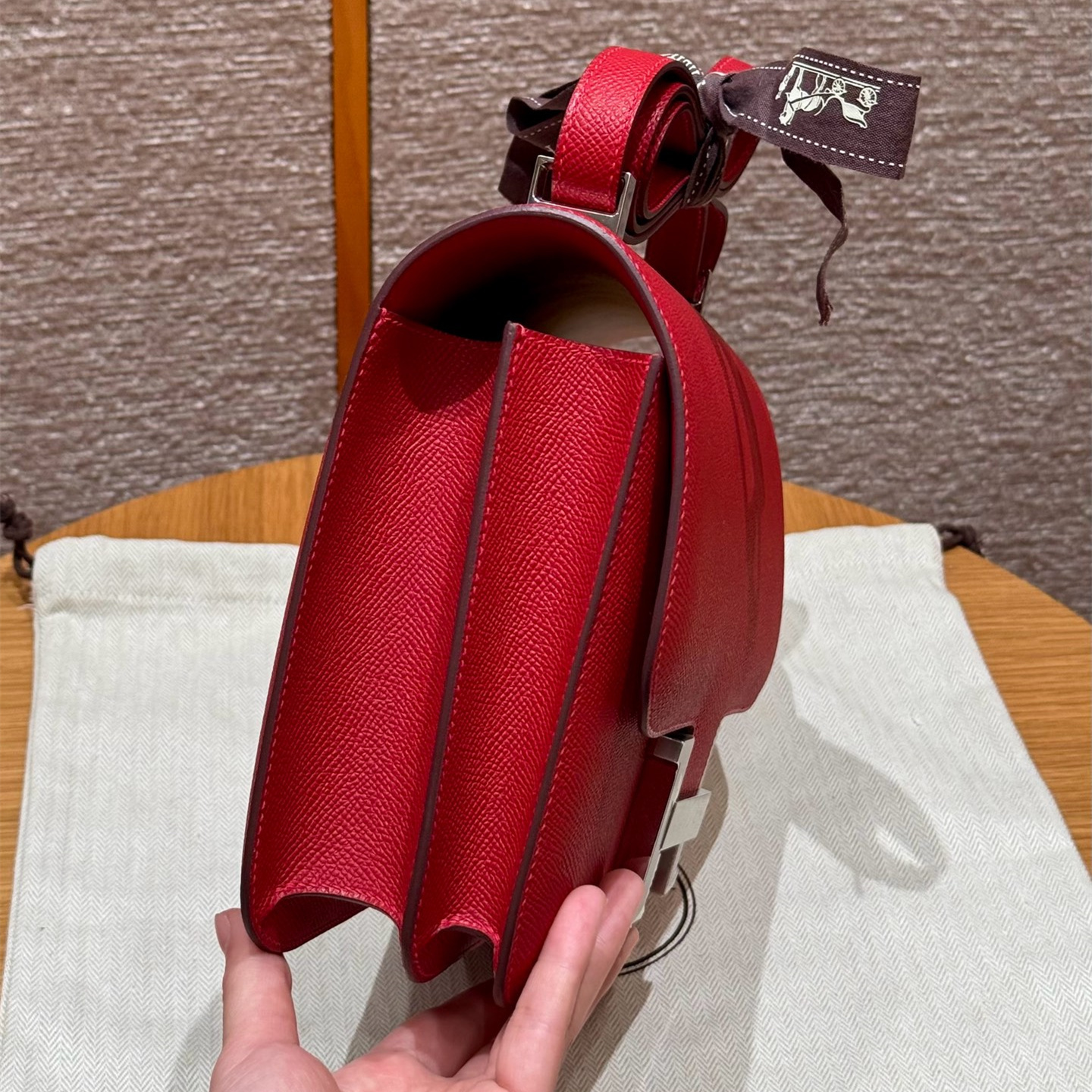 高仿Hermes*Constance24系列H080170EPQ5國旗紅牛皮銀扣純手工