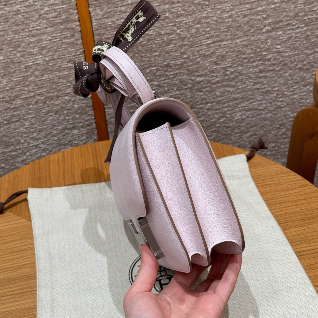 高仿Hermes*Constance19系列H080169CA09夢幻紫山羊皮銀扣純手工