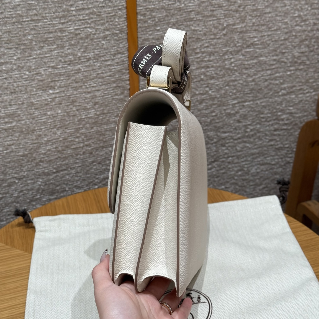 高仿Hermes*Constance24系列H080170EP10奶昔白牛皮金扣純手工