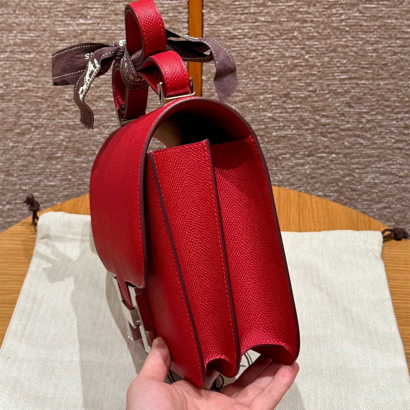 高仿Hermes*Constance24系列H080170EPQ5國旗紅牛皮銀扣純手工