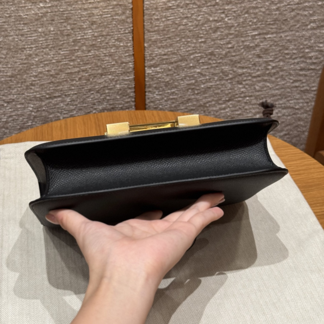高仿Hermes*Constance24系列H080170EP89黑色牛皮金扣純手工