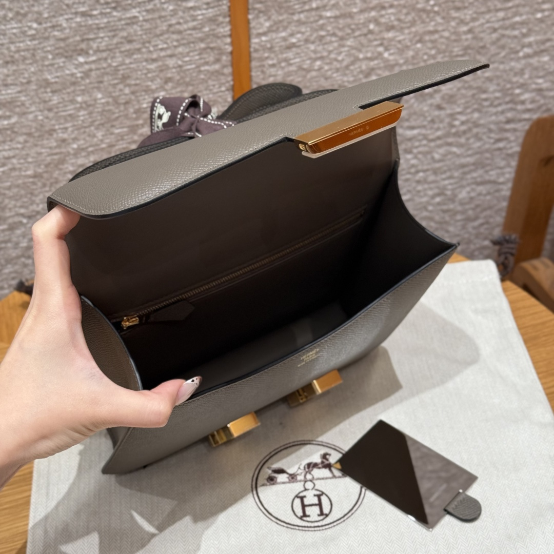 高仿Hermes*Constance24系列H080170EP8F錫器灰牛皮金扣純手工