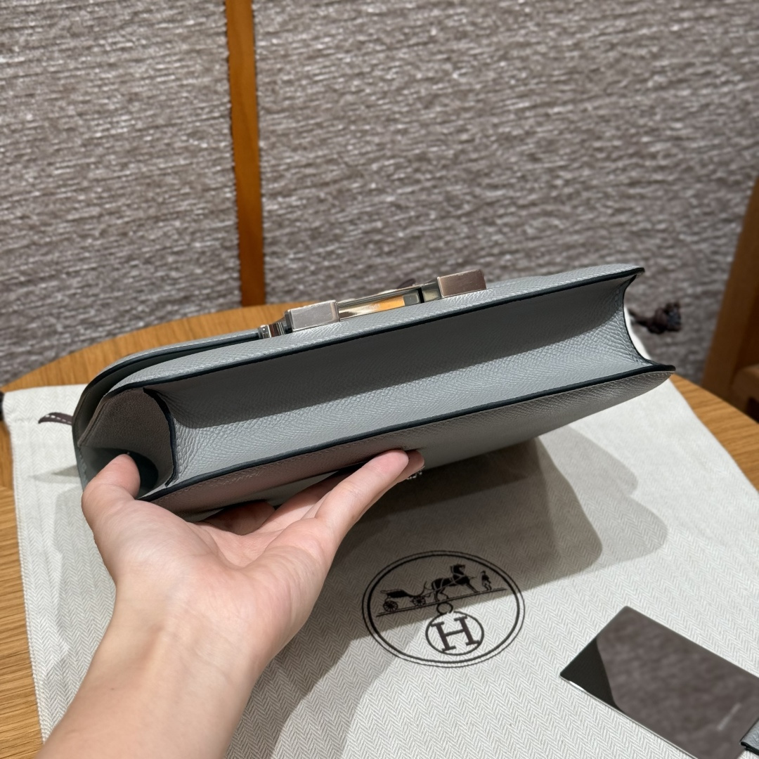 高仿Hermes*Constance24系列H080170EP4Z海鷗灰牛皮銀扣純手工