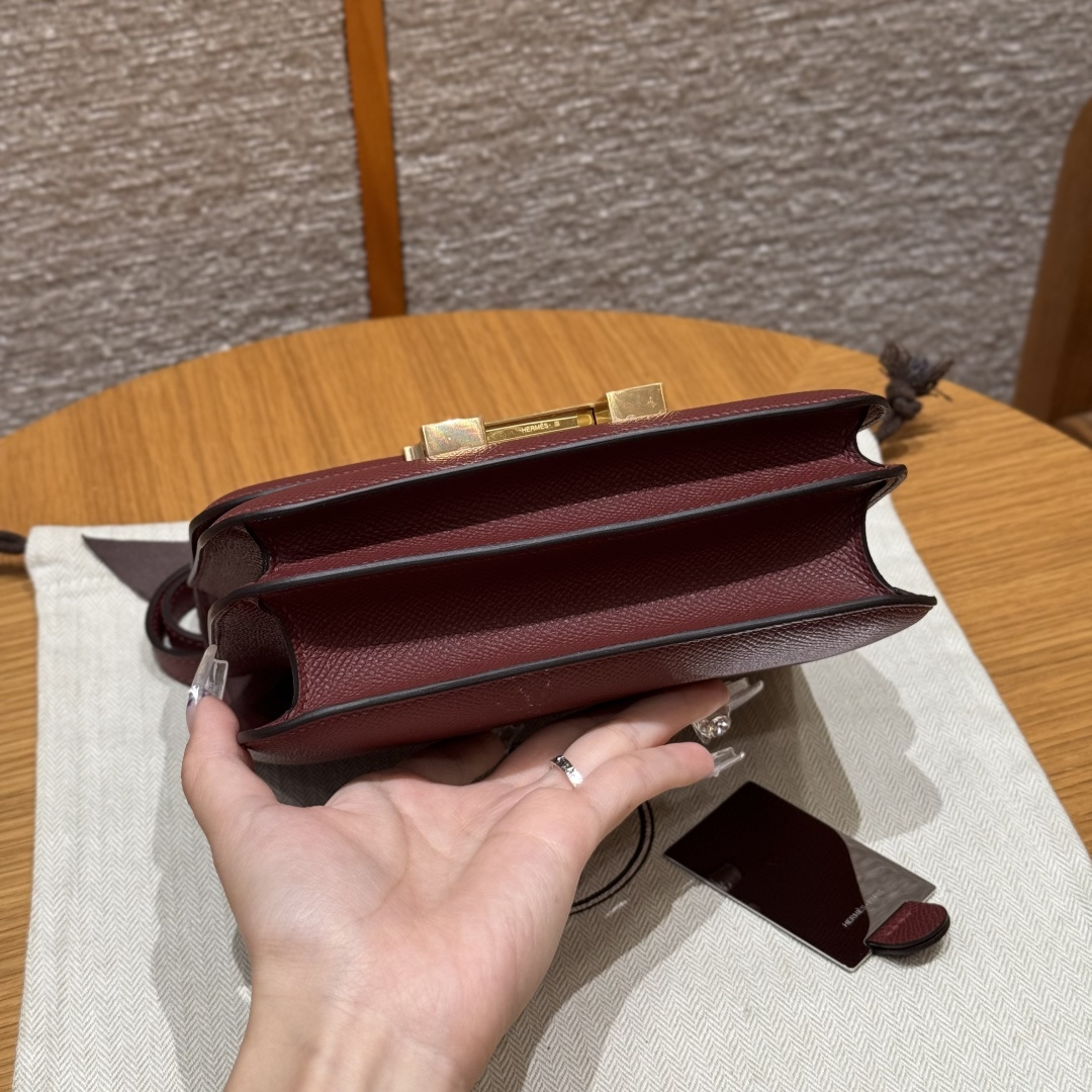 高仿Hermes*Constance19系列H080169EP55愛馬仕紅牛皮金扣純手工