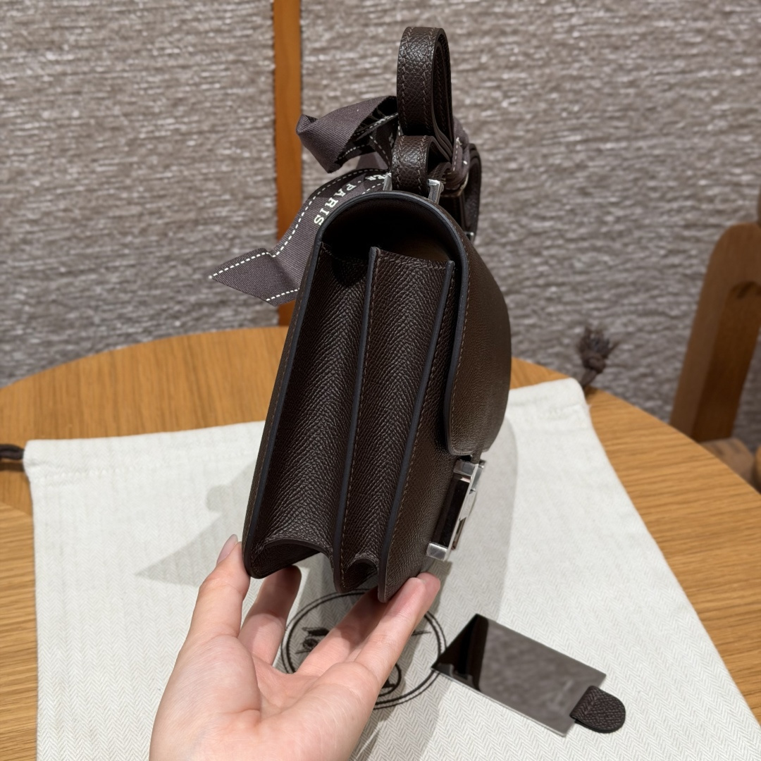 高仿Hermes*Constance19系列H080169EP4C樹皮色牛皮銀扣純手工