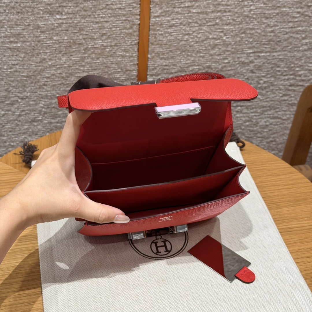 高仿Hermes*Constance19系列H080169EPS3心紅色牛皮粉扣純手工