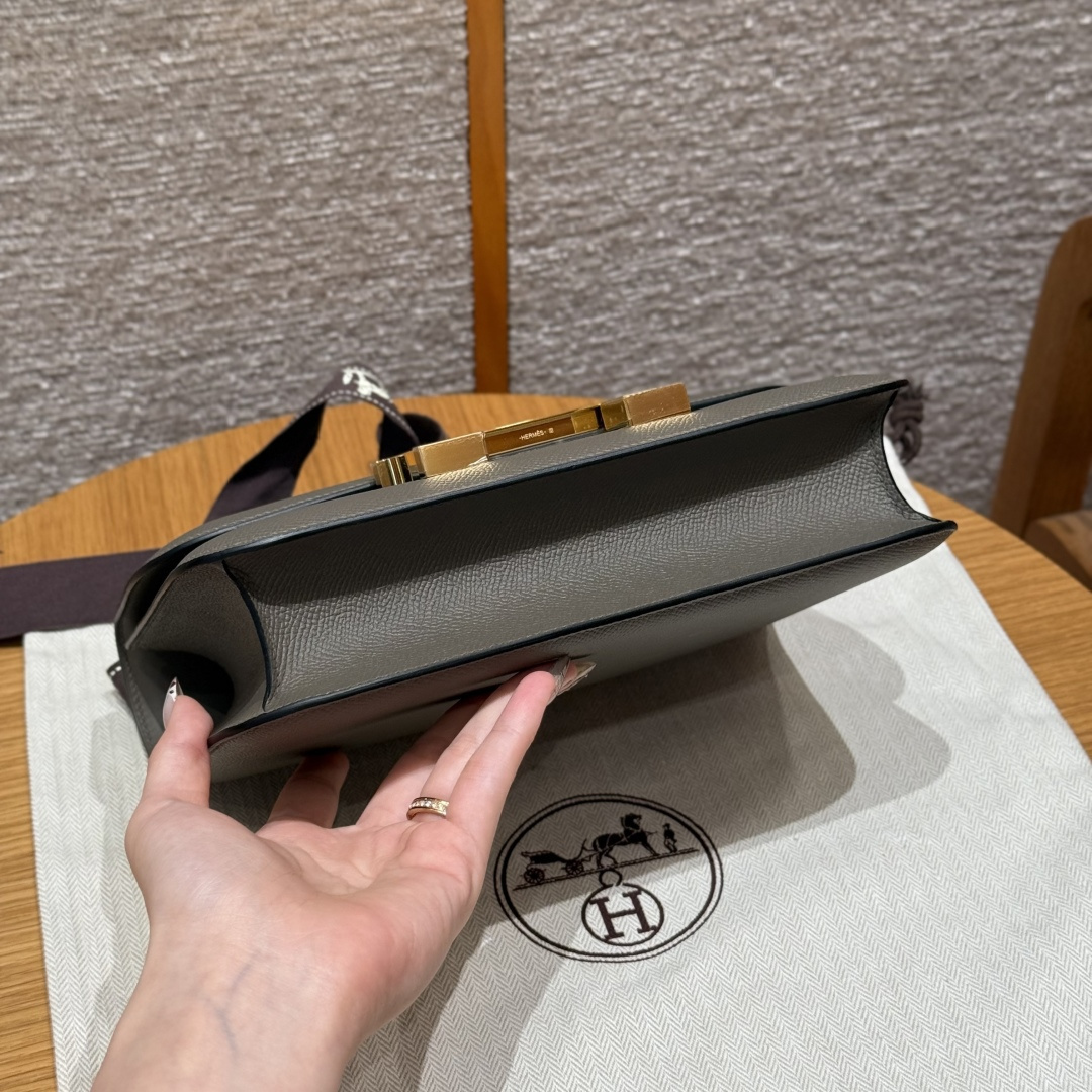 高仿Hermes*Constance24系列H080170EP8F錫器灰牛皮金扣純手工