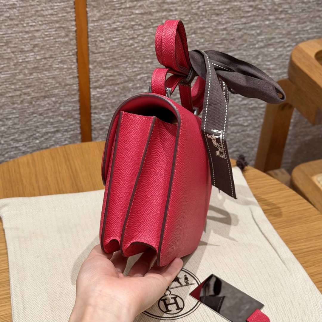 高仿Hermes*Constance19系列H080169EPI6極致粉牛皮銀扣純手工