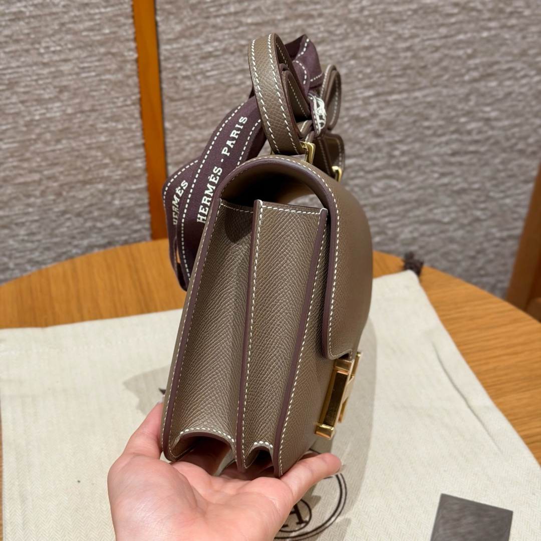 高仿Hermes*Constance19系列H080169EP18大象灰牛皮金扣純手工