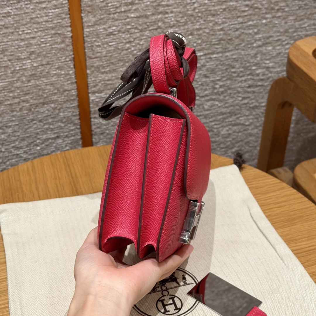 高仿Hermes*Constance19系列H080169EPI6極致粉牛皮銀扣純手工