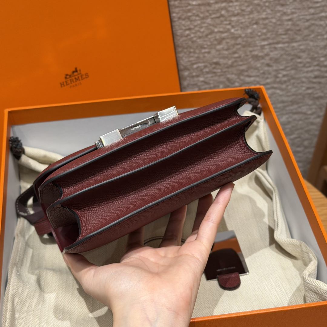 高仿Hermes*Constance19系列H080169EP55愛馬仕紅牛皮銀扣純手工