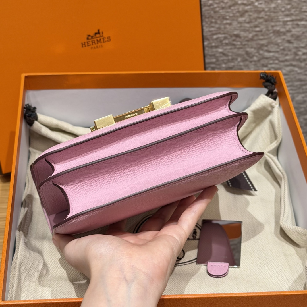 高仿Hermes*Constance19系列H080169EPX9錦葵紫牛皮金扣純手工