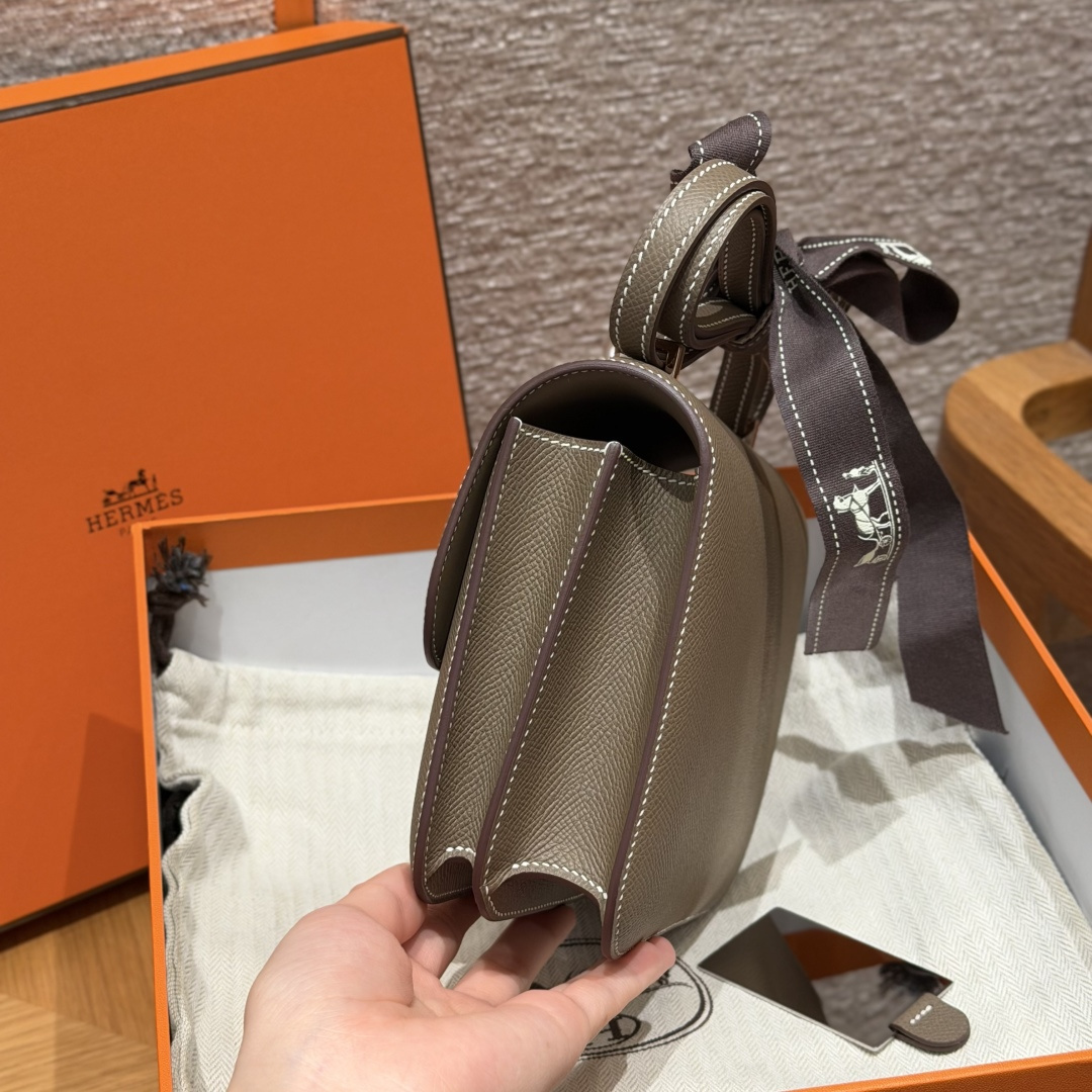 高仿Hermes*Constance19系列H080169EP18大象灰牛皮銀扣純手工