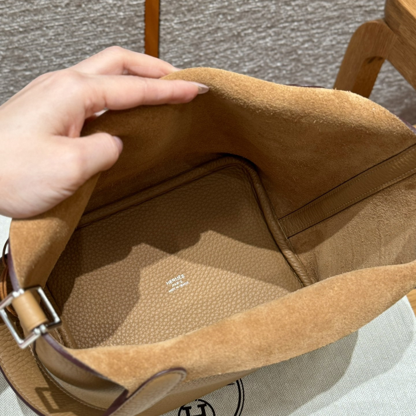 高仿Hermes*Picotin Lock18系列H56289TC4B餅乾色牛皮銀扣純手工