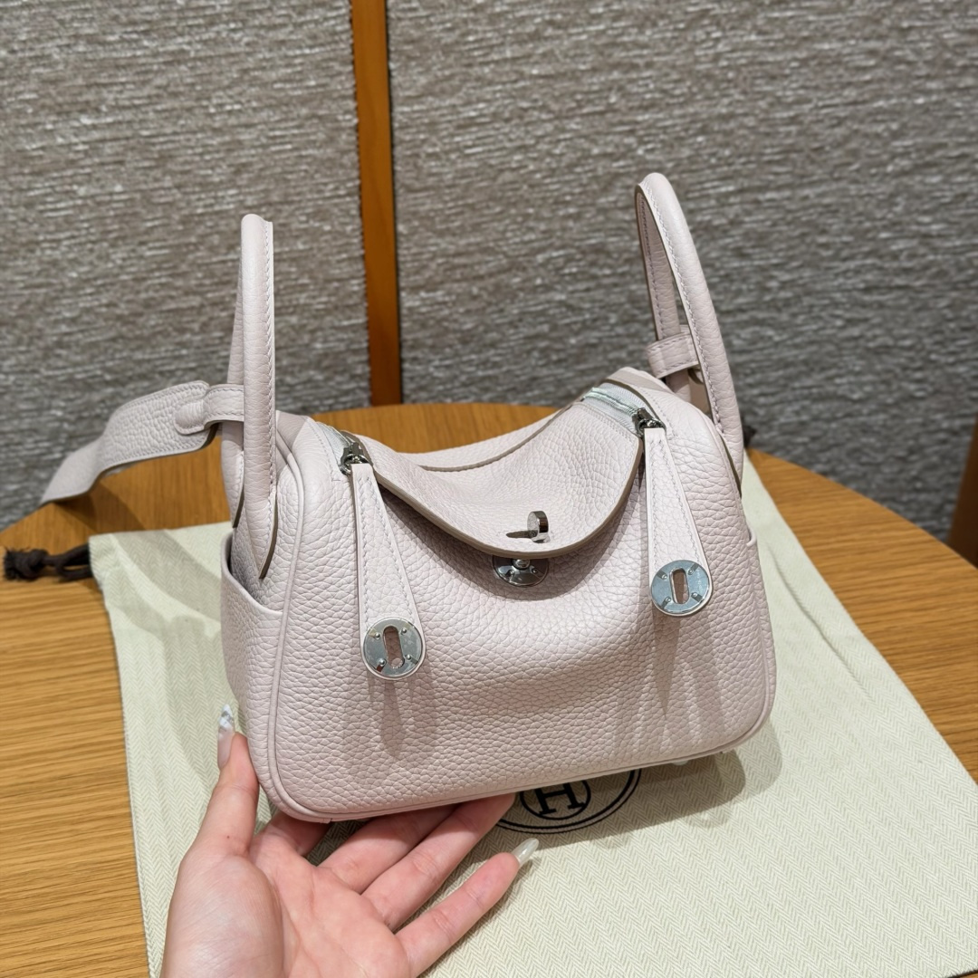 高仿Hermes*Lindy19系列H079086TC09夢幻紫牛皮銀扣純手工