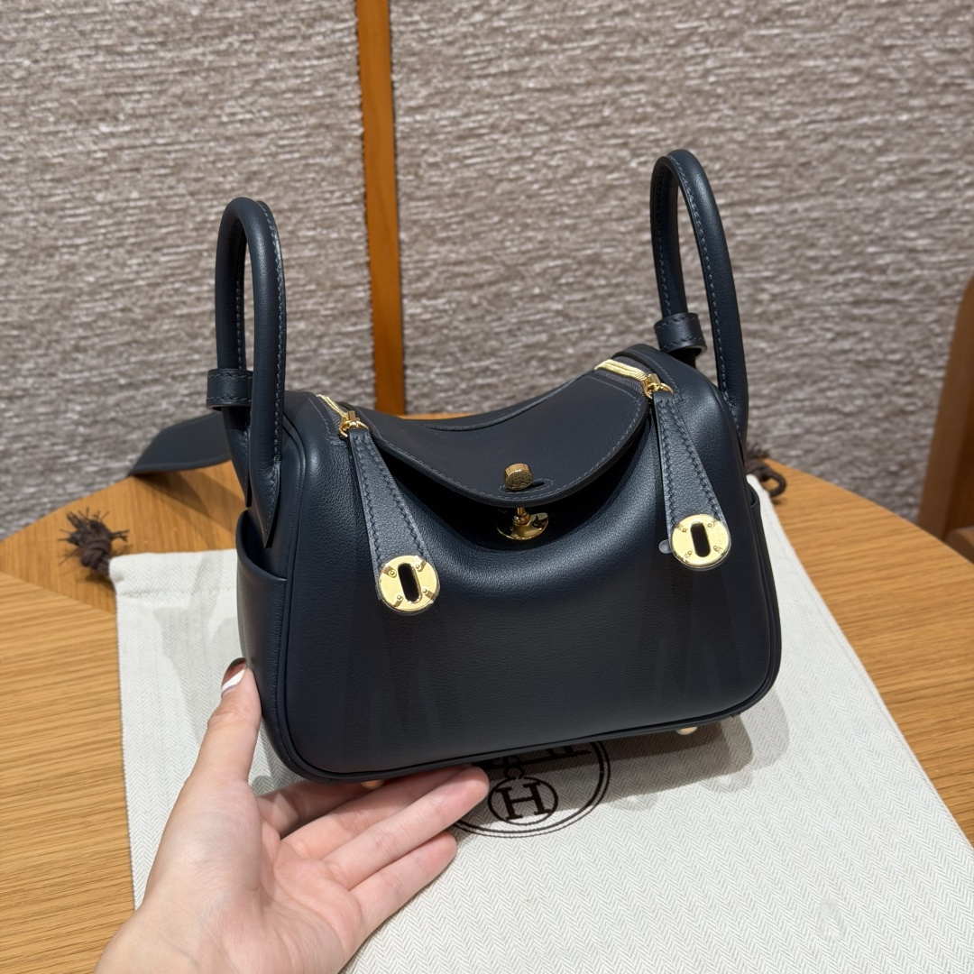 高仿Hermes*Lindy19系列H079086SW88石墨灰牛皮金扣純手工