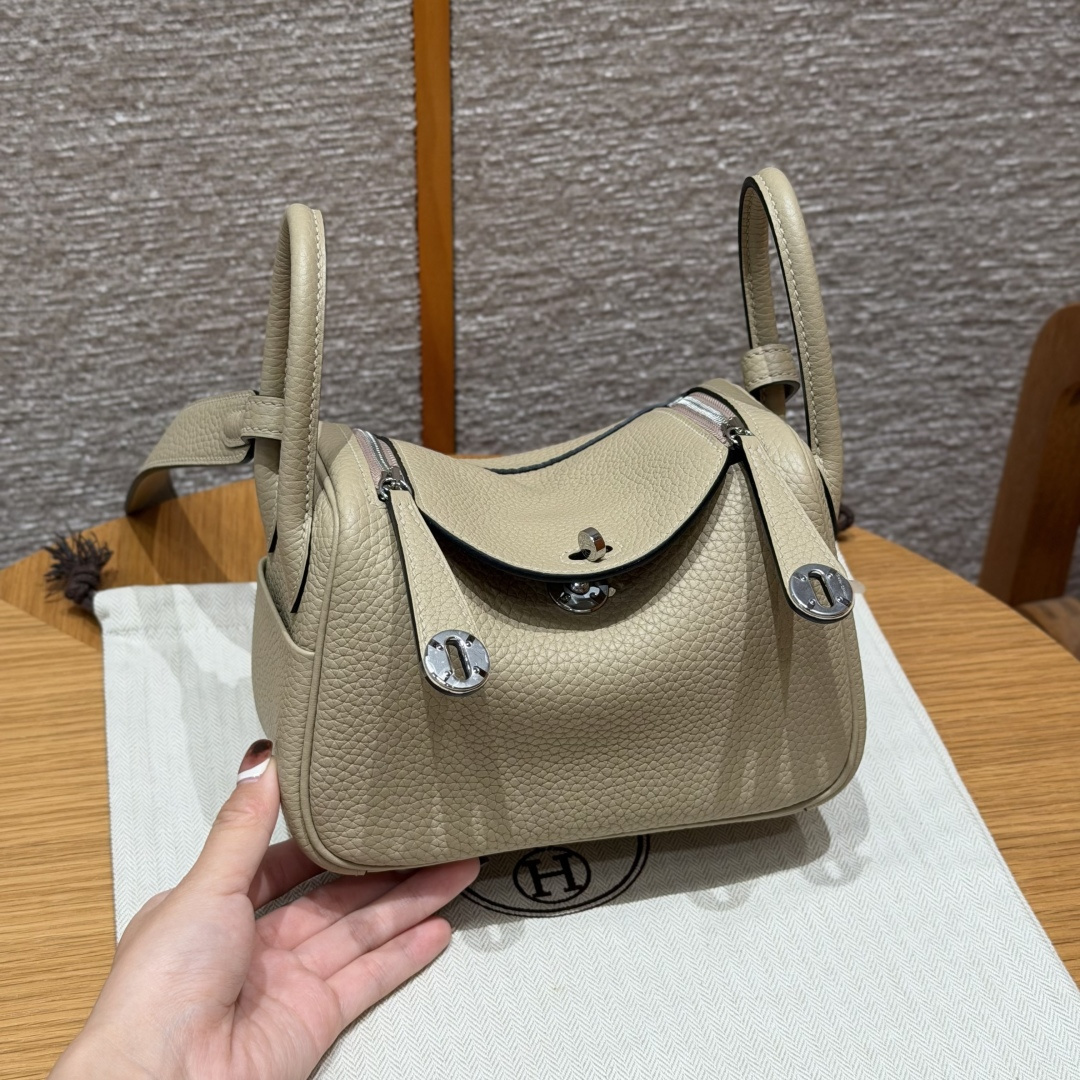 高仿Hermes*Lindy19系列H079086TCS2風衣灰牛皮銀扣純手工