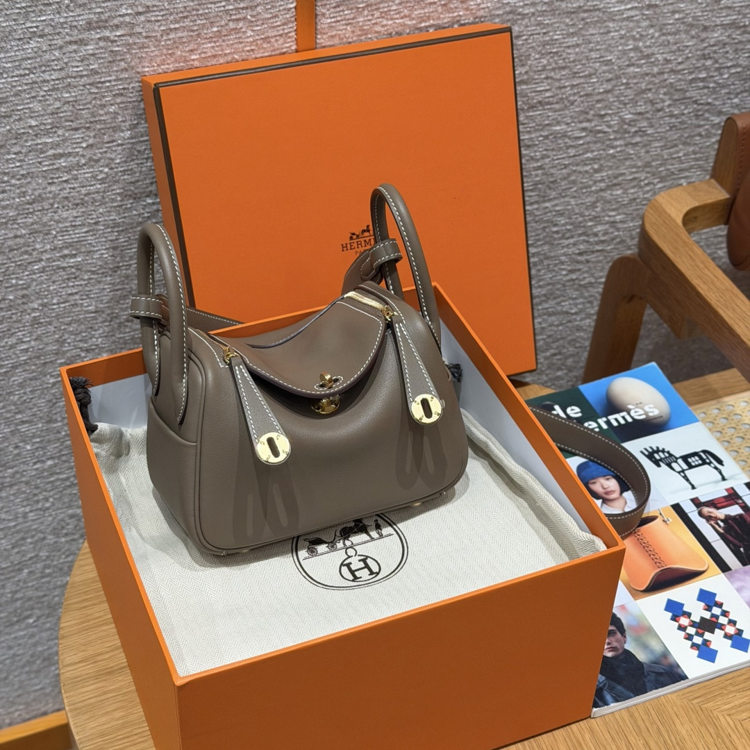 高仿Hermes*Lindy19系列H079086SW18大象灰牛皮金扣純手工