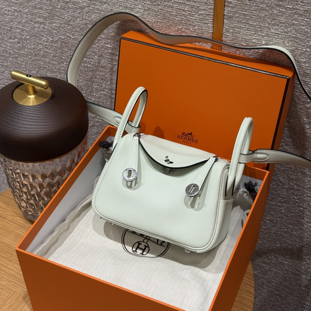 高仿Hermes*Lindy19系列H079086SWOS氣泡綠牛皮銀扣純手工