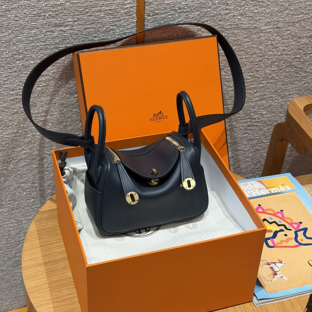 高仿Hermes*Lindy19系列H079086SW88石墨灰牛皮金扣純手工