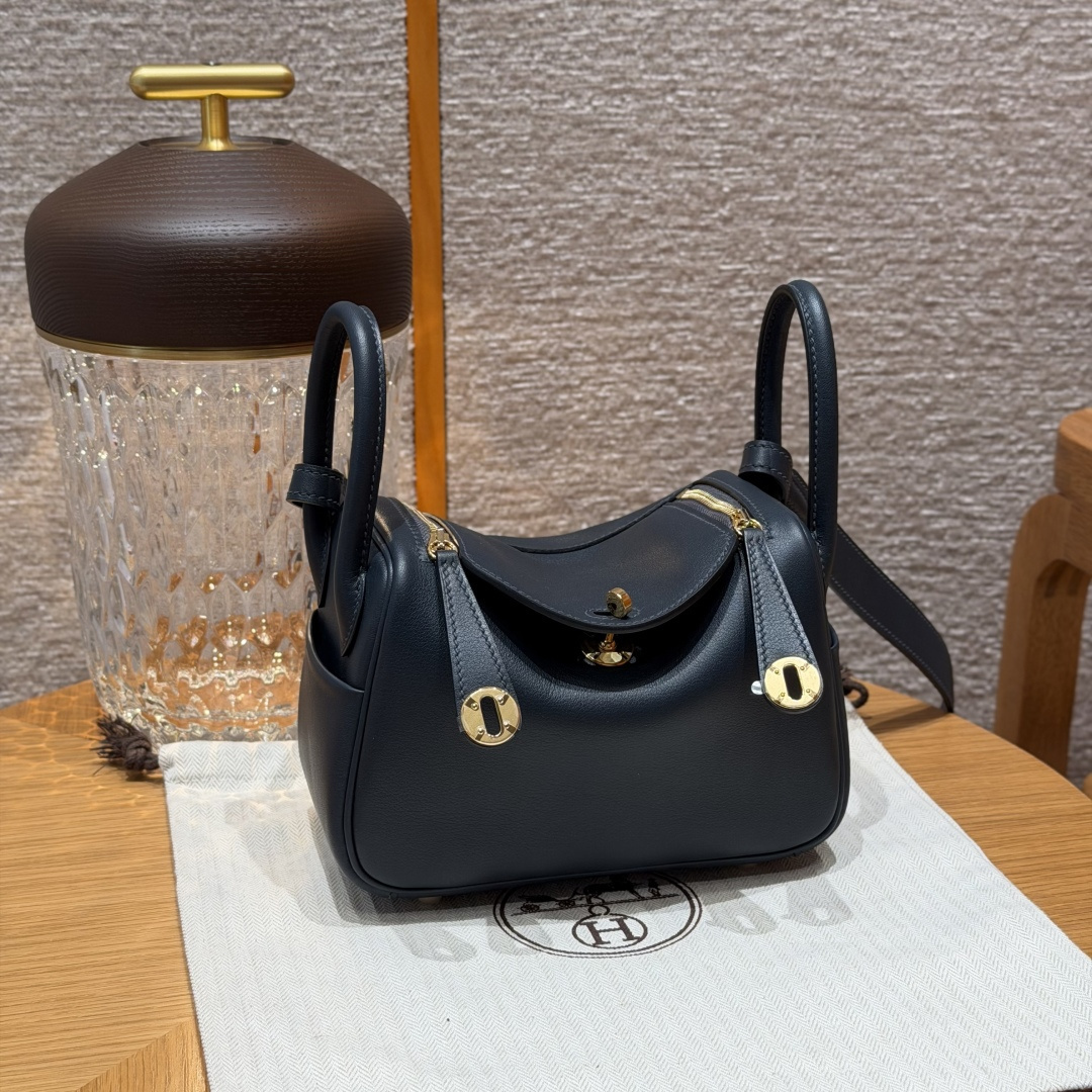 高仿Hermes*Lindy19系列H079086SW88石墨灰牛皮金扣純手工