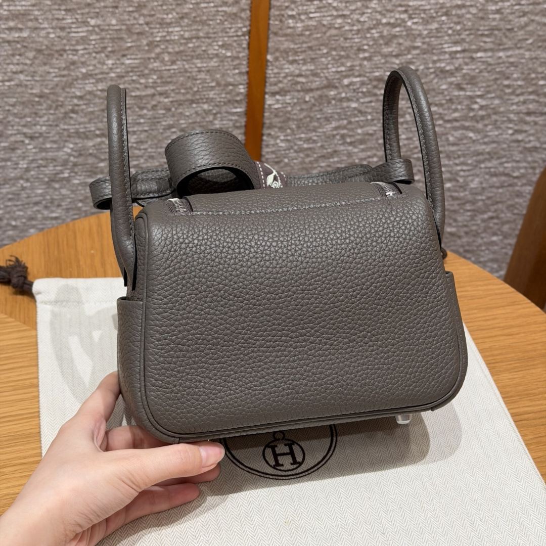 高仿Hermes*Lindy19系列H079086TC8F錫器灰牛皮銀扣純手工