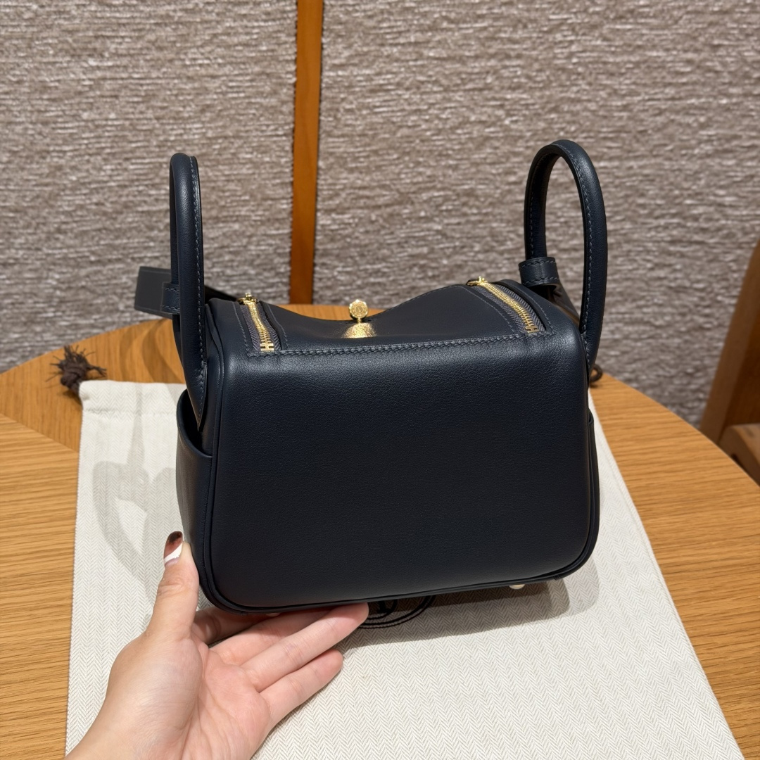 高仿Hermes*Lindy19系列H079086SW88石墨灰牛皮金扣純手工