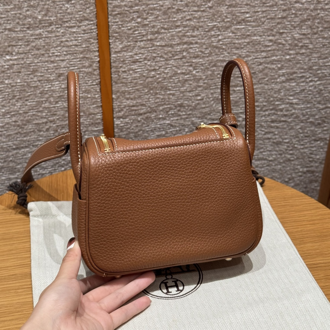 高仿Hermes*Lindy19系列H079086TC37金棕色牛皮金扣純手工
