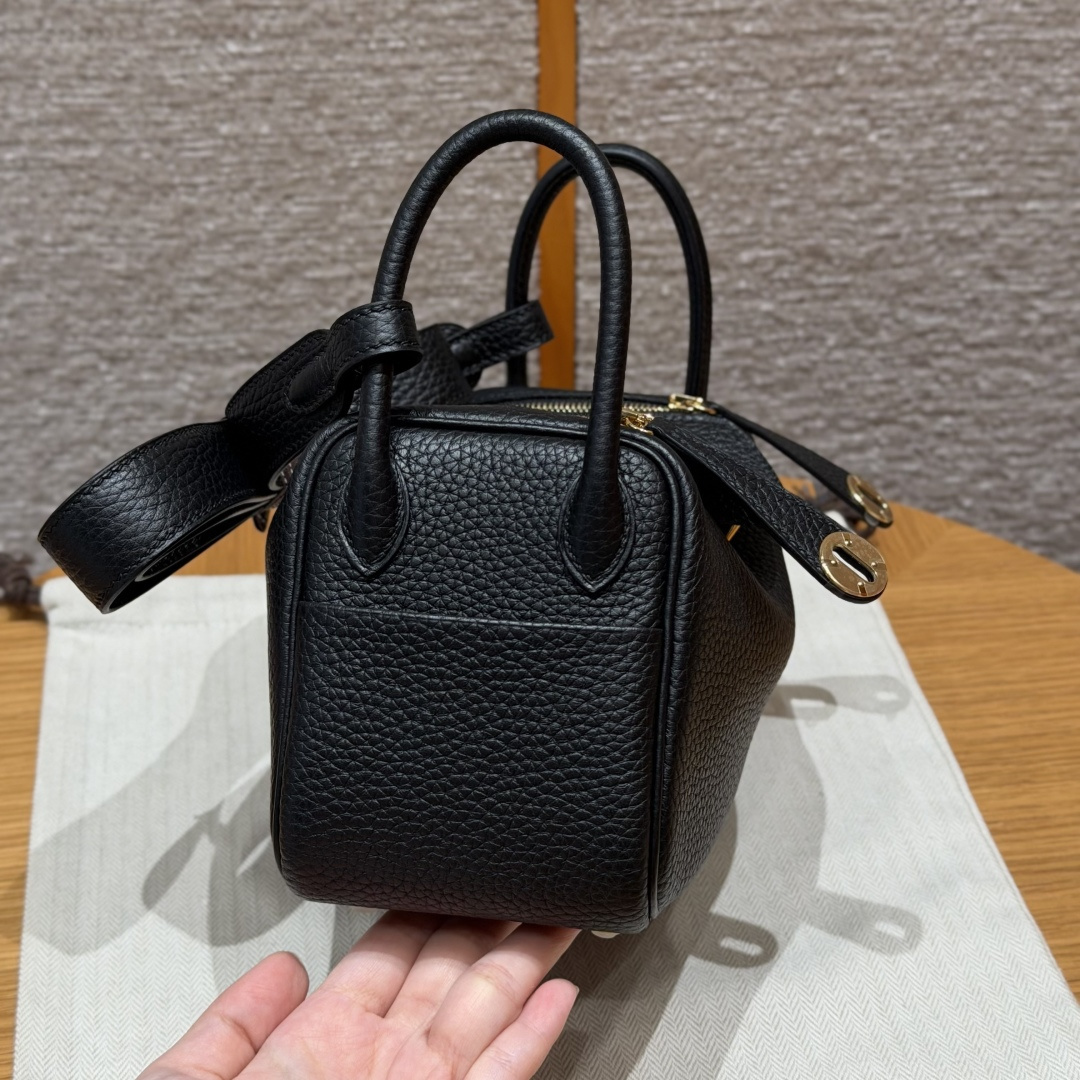 高仿Hermes*Lindy19系列H079086TC89黑色牛皮金扣純手工